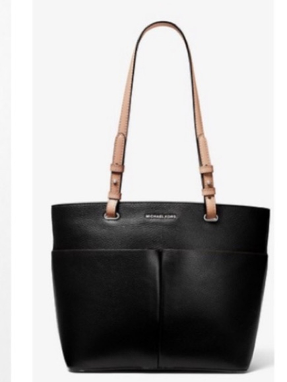 Michael Kors Bedford Medium Pebbled Leather Tote-Black Bag - Picture 5 of 15